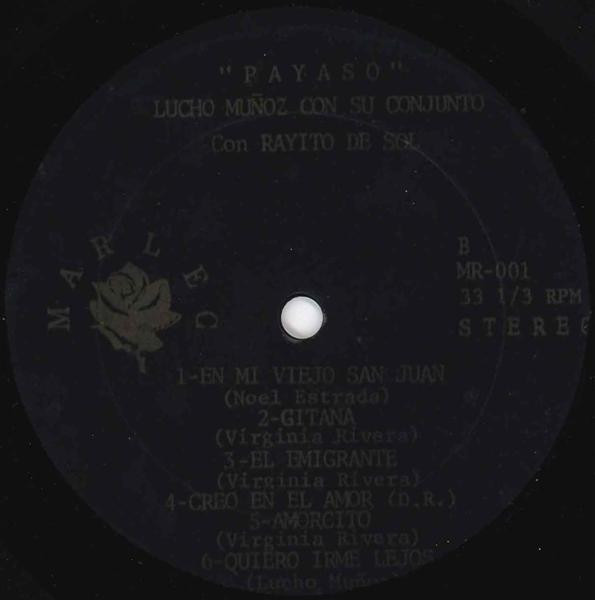 baixar álbum Lucho Muñoz Y Su Conjunto Con Rayito De Sol - Payaso