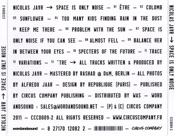 Nicolas Jaar - Space Is Only Noise | Circus Company (CCCD009-2) - 2