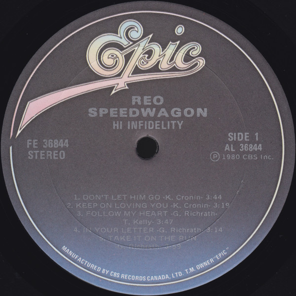 REO Speedwagon - Hi Infidelity | Epic (FE 36844) - 3