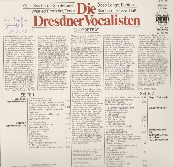 Album herunterladen Dresdner Vocalisten - Die Dresdner Vocalisten