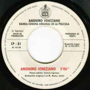 Stelvio Cipriani Anonimo Veneziano Banda Sonora Original De La