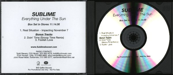 Sublime Featuring Snoop Dogg – Everything Under The Sun (2006, CDr