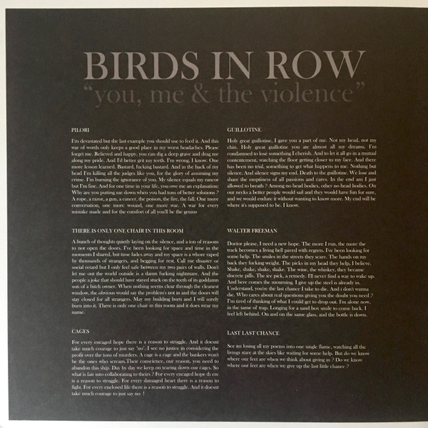 Birds In Row You Me The Violence 2012 Vinyl Discogs