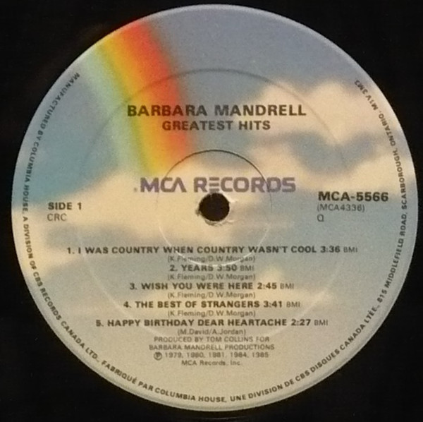 Barbara Mandrell - Greatest Hits | MCA Records (MCA-5566) - 2