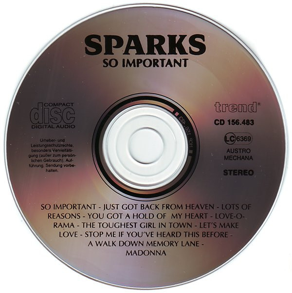 descargar álbum Sparks - So Important