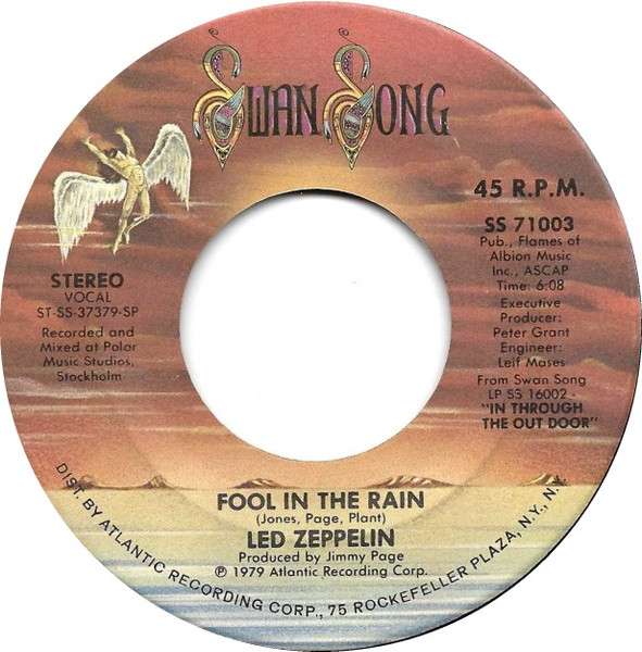 Led Zeppelin – Fool In The Rain Hot Dog (1979, Specialty Pressing, Vinyl) - Discogs