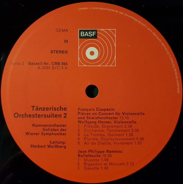 last ned album Lully Couperin Rameau Kammerorchester Solisten Der Wiener Symphoniker Herbert Weissberg - Tänzerische Orchestersuiten 2