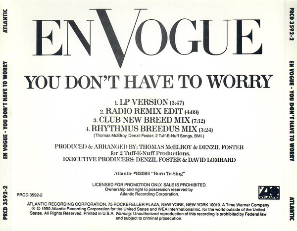 En Vogue - You Don't Have To Worry | Releases | Discogs