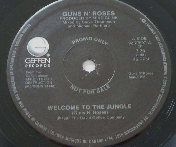 盤質A UK-original Welcome To The Jungle (Analog) Guns N´ Roses 