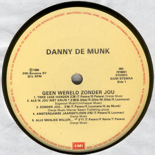 télécharger l'album Danny de Munk - Geen Wereld Zonder Jou