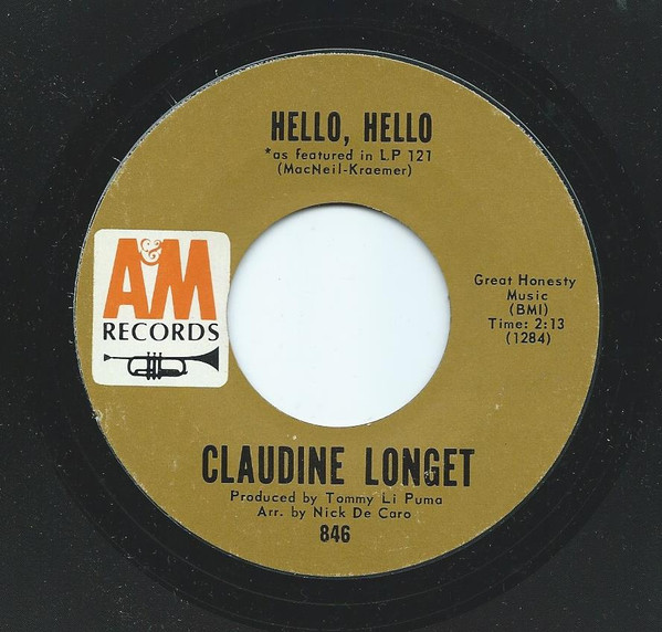 Claudine Longet – Hello, Hello / Wanderlove (1967, Vinyl) - Discogs