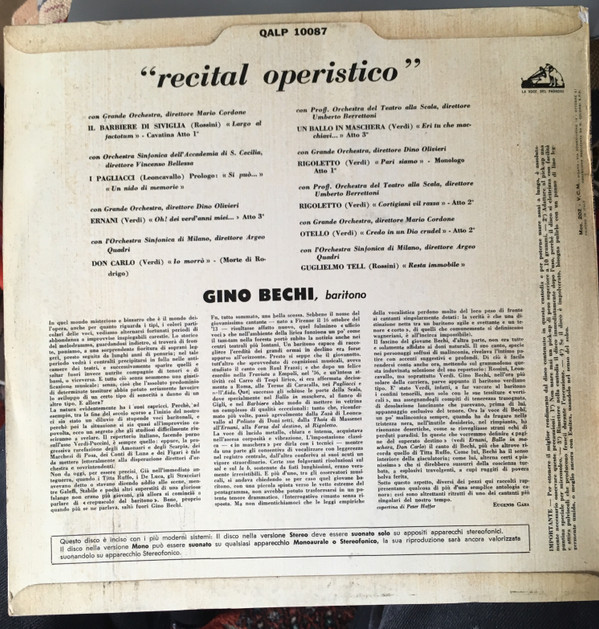 ladda ner album Gino Bechi - Recital Operistico