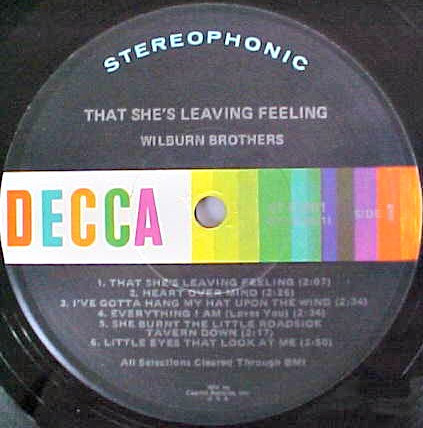 Wilburn Brothers – That She's Leaving Feeling (1971, Capitol