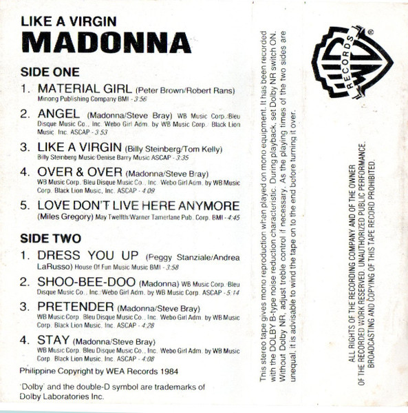 Madonna - Like A Virgin | Releases | Discogs