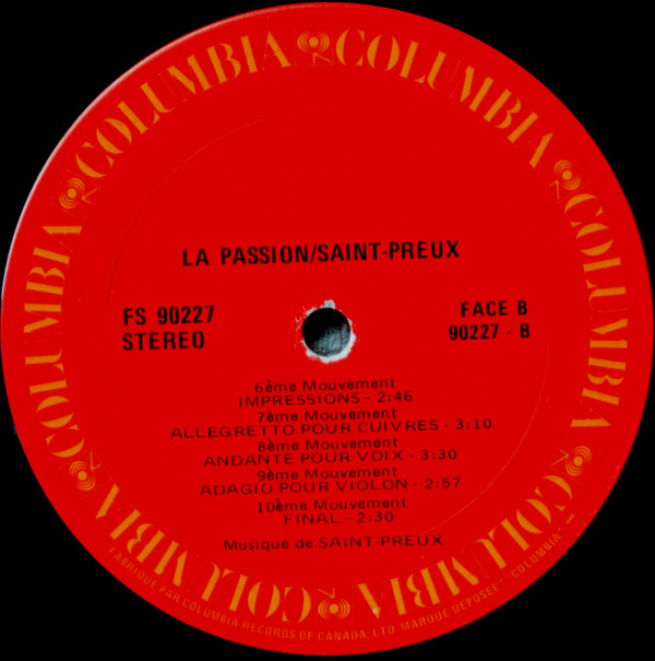 Saint-Preux - La Passion | Columbia (FS 90227) - 4