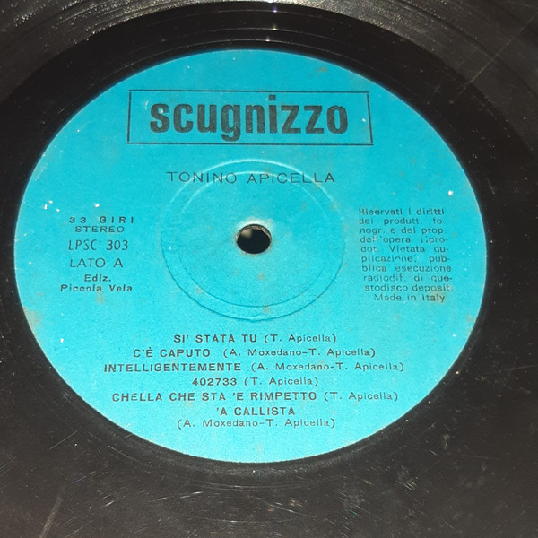 Tonino Apicella – Tonino Apicella (1979, Vinyl) - Discogs