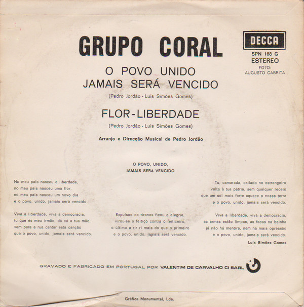 baixar álbum Grupo Coral - O Povo Unido Jamais Será Vencido