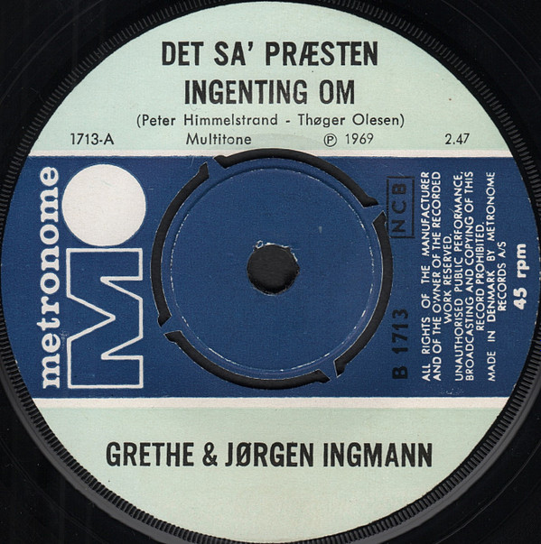 baixar álbum Grethe & Jørgen Ingmann - Det Sa Præsten Ingenting Om