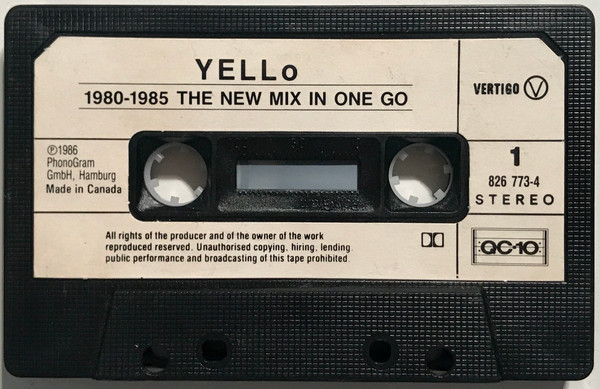 Yello - 1980 - 1985 The New Mix In One Go | Vertigo (826 773-4) - 3