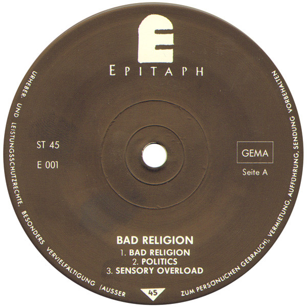 Bad Religion – Bad Religion (1981, Vinyl) - Discogs