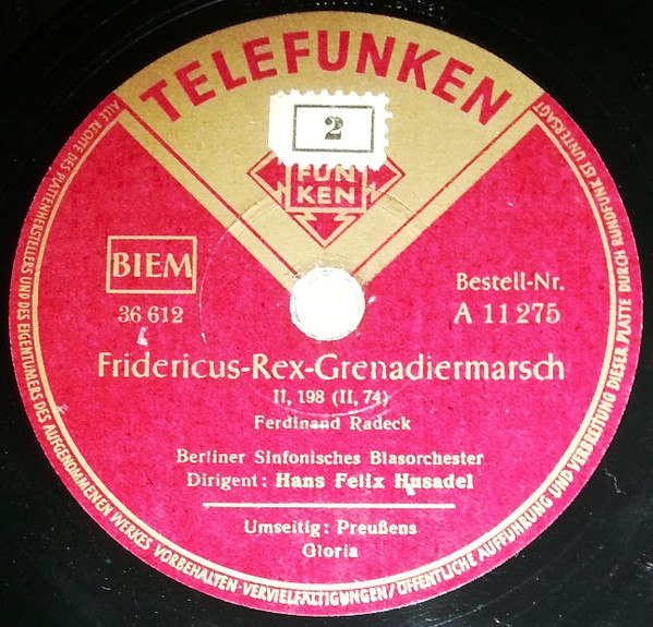 last ned album Berliner Sinfonisches Blasorchester - Preussens Gloria Fridericus Rex Grenadiermarsch