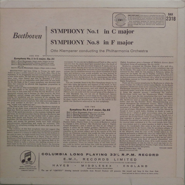 ladda ner album Otto Klemperer, The Philharmonia Orchestra, Beethoven - Symphonies Nos 1 8