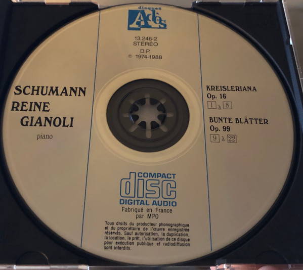 télécharger l'album Schumann, Reine Gianoli - Kreisleriana Bunte Blätter Intégrale Piano 6