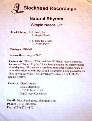 télécharger l'album Natural Rhythm - Simple Needs EP