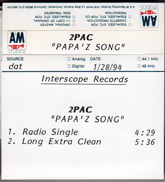 2Pac: Papa'z Song: CD Single