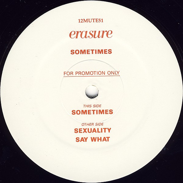 Erasure – Sometimes (1986, Vinyl) - Discogs