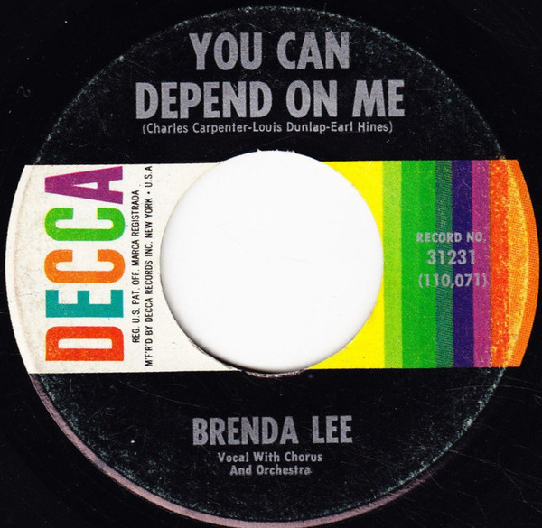 Lee， Brenda - You Can Depend On Me Decca 31231 PS Vinyl 45 rpm