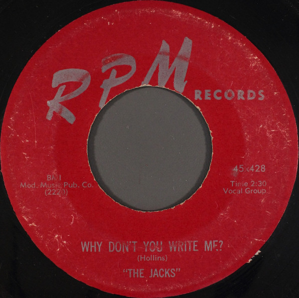 The Jacks – Why Don't You Write Me / My Darling (1955, Vinyl