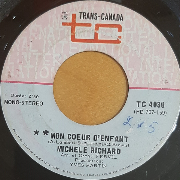 Michèle Richard - Mon Coeur D'Enfant | Trans-Canada (TC 4036) - 3