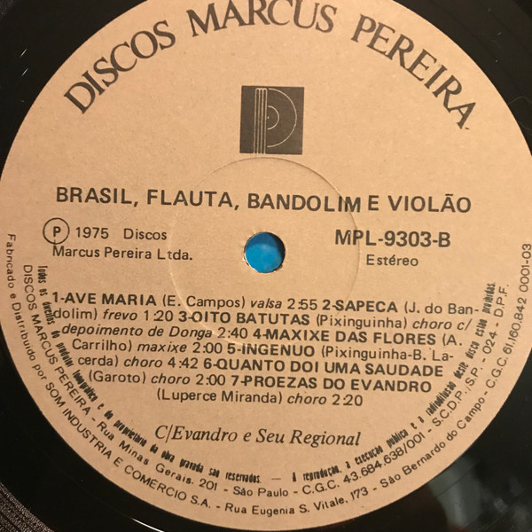 last ned album Evandro E Seu Regional - Brasil Flauta Bandolim E Violão