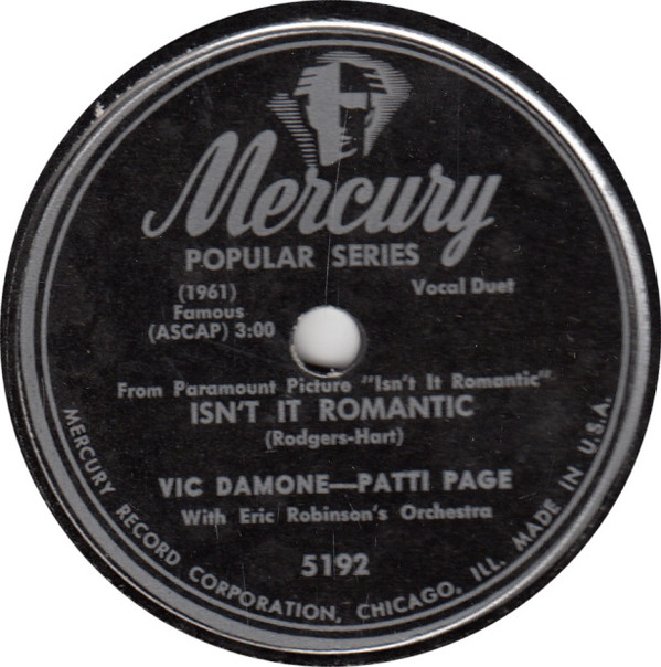 Album herunterladen Vic Damone Patti Page - Say Something Sweet to Your Sweetheart Isnt It Romantic