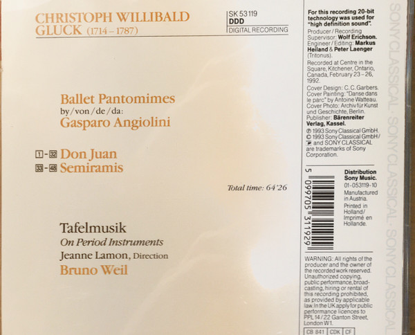 lataa albumi Tafelmusik Baroque Orchestra - Gluck Don Juan Semiramis Ballet Pantomimes