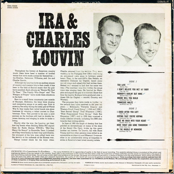 Album herunterladen Ira & Charles Louvin - Ira Charles Louvin