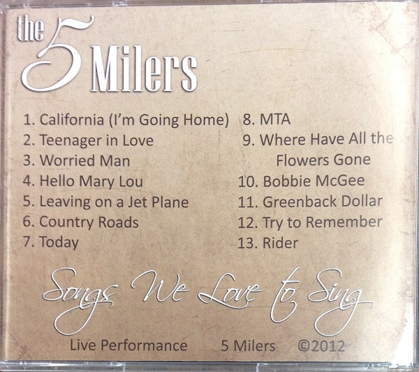 baixar álbum The 5 Milers - Songs We Love To Sing
