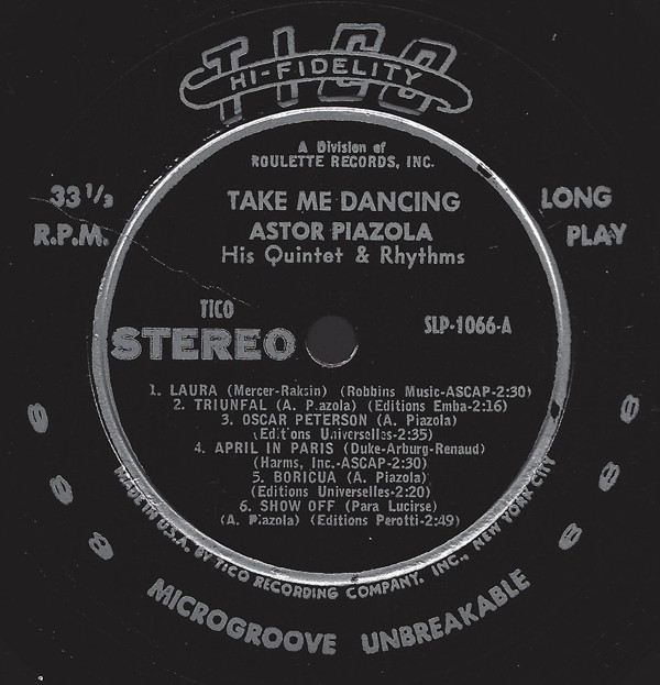 descargar álbum Astor Piazola & His Quintet - Take Me Dancing