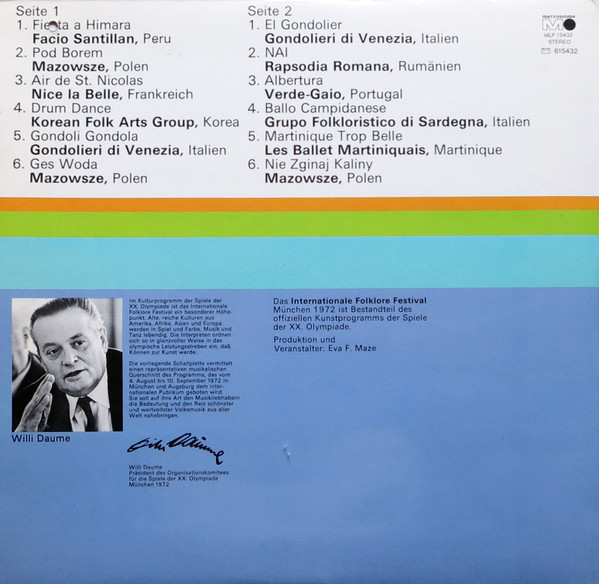 descargar álbum Various - Eine Auswahl Aus Dem Offiziellen Folklore Programm Der Olympischen Spiele München 1972