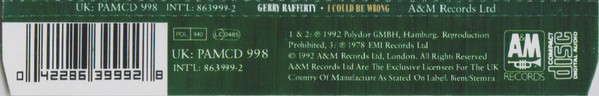 lataa albumi Gerry Rafferty - I Could Be Wrong