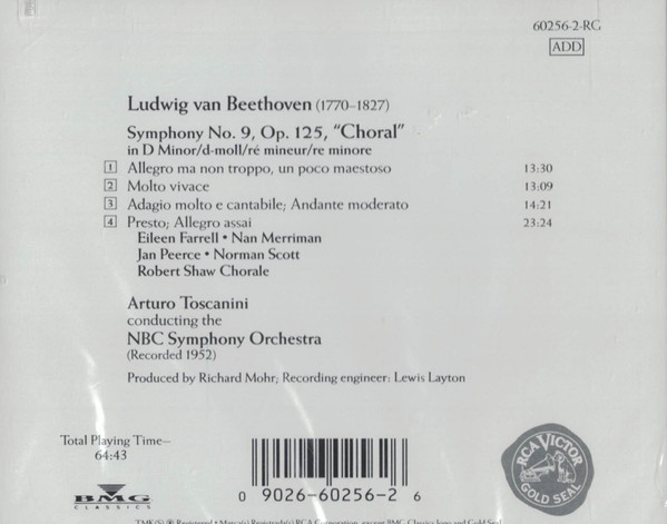 descargar álbum Arturo Toscanini, Ludwig van Beethoven - Beethoven Symphony No 9
