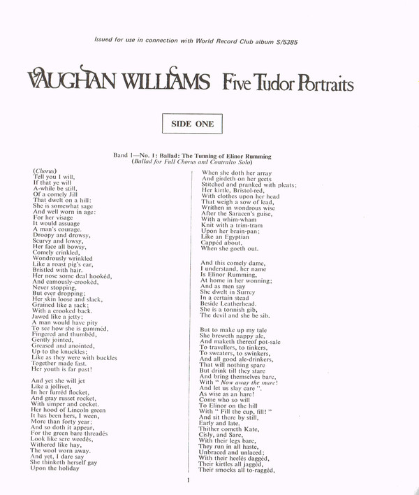 lataa albumi Vaughan Williams - Five Tudor Portraits