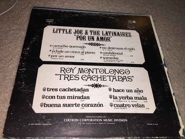 last ned album Little Joe & The Latinaires Roy Montolongo - Por Un Amor Tres Cachetadas