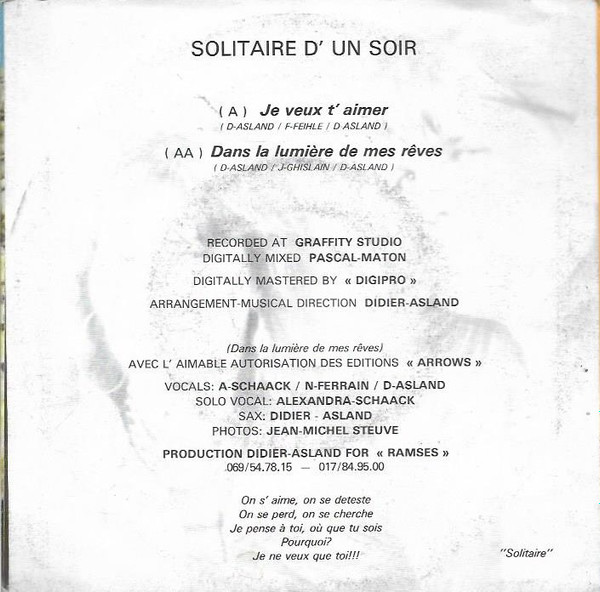 télécharger l'album Solitaires D'un Soir - Je Veux T Aimer