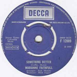 Marianne Faithfull - Something Better / Sister Morphine album cover