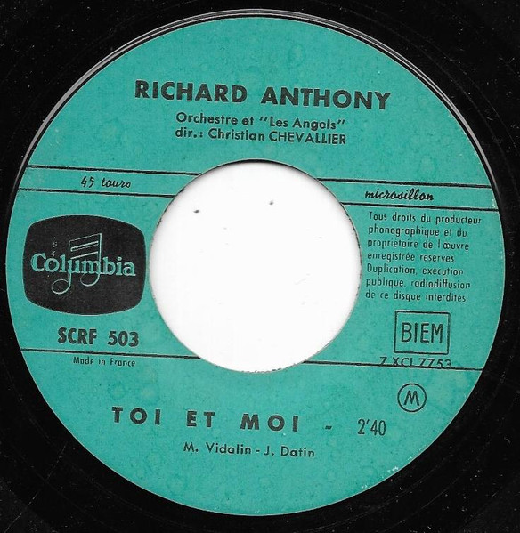 Disque 45 tours : Richard Anthony