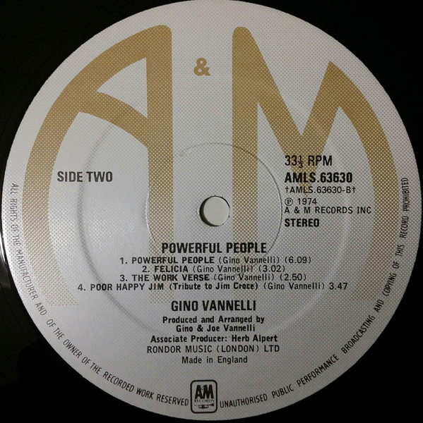 Gino Vannelli - Powerful People | A&M Records (AMLS.63630) - 4