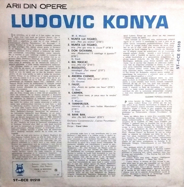 descargar álbum Ludovic Konya - Arii Din Opere