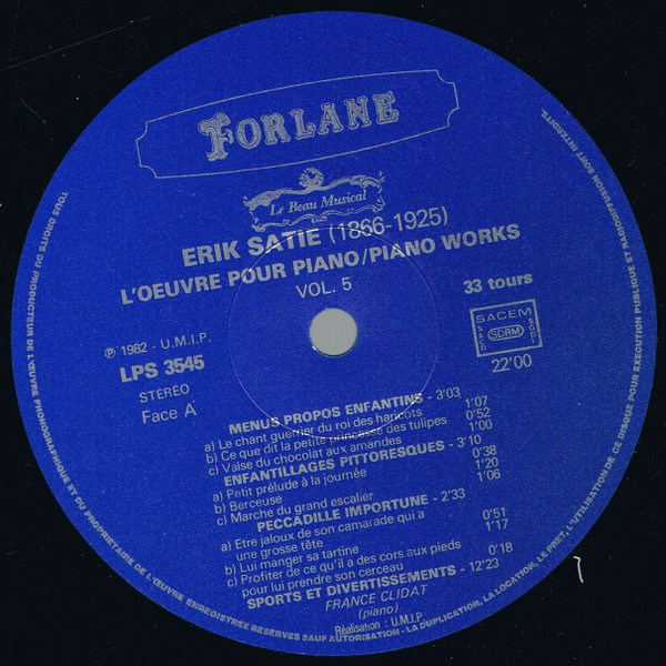 last ned album Erik Satie France Clidat - Loeuvre Pour Piano Piano Works
